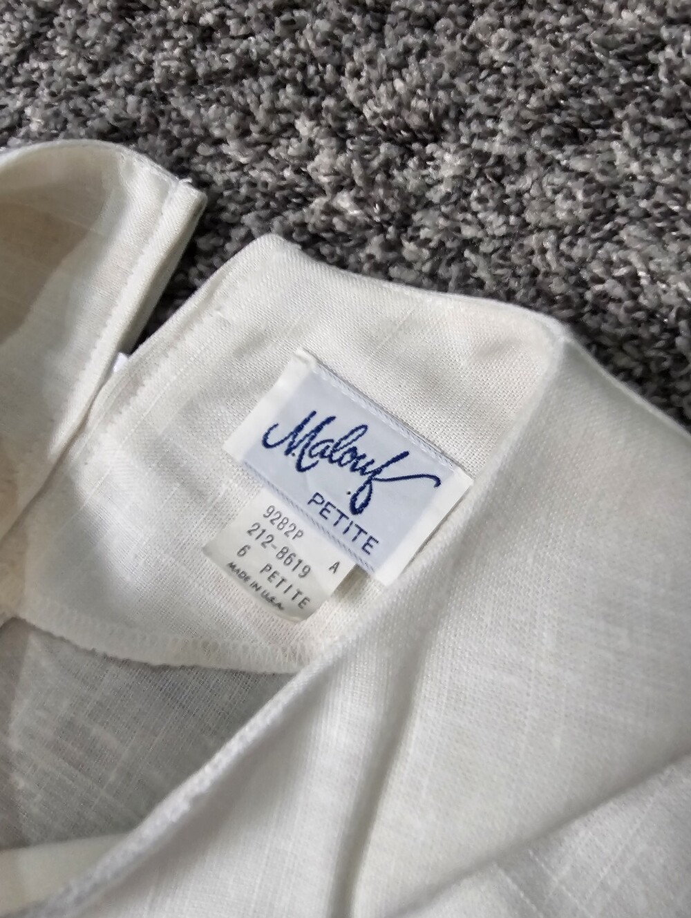 Vintage Malouf Petite White Pleated Midi Dress Size 6 - Picture 8 of 9